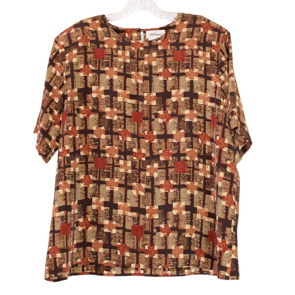 Vintage Worthington Size X-Large, abstract print in shades of brown